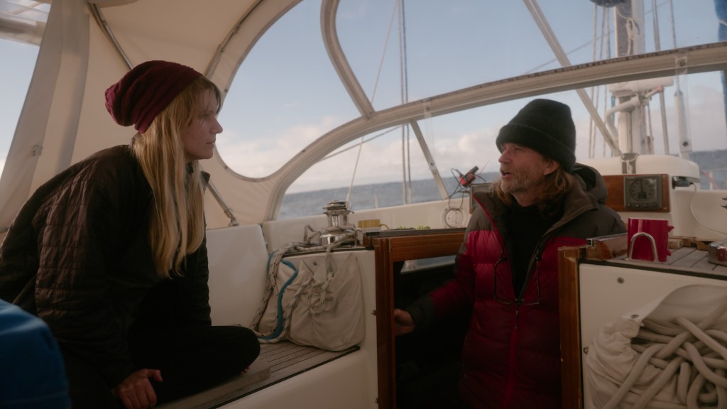 Interview in sailboat cockpit at sea